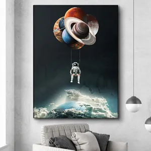 بالجملة رائد الفضاء قماش اللوحة-رائد الفضاء قماش لوحات على صور فنية للجدران و يطبع عمل فني للمنازل ديكور غرفة الاطفال الديكور