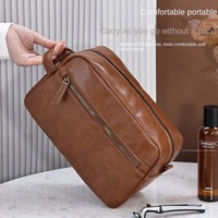 Sac de voyage d'affaires portable en PU grande capacité BSLN, sac cosmétique de mode pour homme de haute valeur, fermeture éclair, compartiment