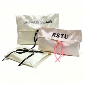 Custom Logo Printed Eco-Friendly Durable Satin Envelope Pouch Underwear Reusable Suit <b>Clothes</b> Gift Hair <b>Bundle</b> Wig Packaging Bag - Product Image 2