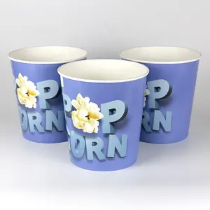 Large Volume Disposable Food Grade Paper Popcorn Bucket Paper Tubs For Popcorn And Any Food