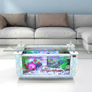Aquarium rectangulaire en verre <span class=keywords><strong>pour</strong></span> salon, aménagement <span class=keywords><strong>aquatique</strong></span> avec plantes, éclairage LED spectre complet, aquarium écologique en sacs - Product Image 1