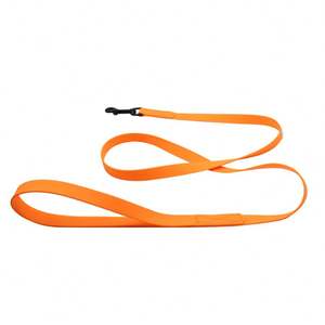 Maßgefertigtes Umweltfreundliches Orange Haustier-Halsband-Leine-Set Weiches Wasserdichtes PVC Trainings-Lauf-Langleine Nylon-Gurtband Bedruckt - Product Image 5