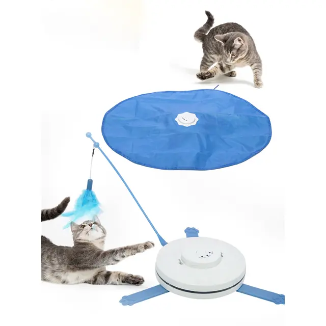 UFBemo 1 में 2 बिल्ली खिलौना स्वचालित चलती माउस पंख पागल खिलौने पालतू बिल्लियों के लिए चिढ़ाने व्यायाम मुखौटे कपड़े