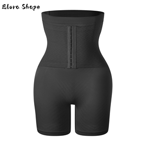 Shorty gainant taille haute pour femme, effet ventre plat, fermeture 3 crochets, haute compression, rehausseur de fesses - Product Image 1