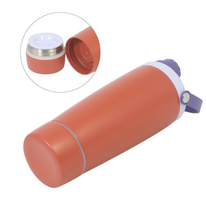 Botella de Agua Aislada de Acero Inoxidable de 20oz, Portátil, a Prueba de Fugas, con <span class=keywords><strong>Compartimento</strong></span> para Polvo, Asa de Transporte, Vaso Mezclador para Gimnasio, Venta al Por Mayor - Product Image 6