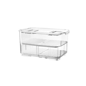 Pantry Organizer Multi-use Double-layer 5700ML Fruit Veggie Kitchen Storage Plastic Pantry Organizer Drain Box With Vented Lids
