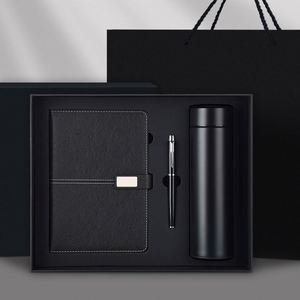 Ensemble cadeau de papeterie personnalisable en cuir PU avec carnet à couverture rigide, stylo et bouteille, journaux avec logo personnalisé, ensemble cadeau de carnet de luxe - Product Image 4