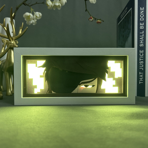 <span class=keywords><strong>Bleach</strong></span> Sosuke Aizen Anime boîte à lumière cadre en bois papier découpé au Laser boîte d'ombre javel Led veilleuse pour chambre décor Lightbox - Product Image 5