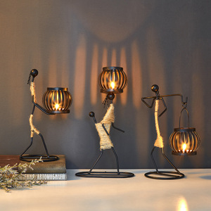 Candelabros y Portavelas de Metal Negro de Estilo Europeo, Hechos a Mano, <span class=keywords><strong>para</strong></span> Bodas, Pascua y Otras Ocasiones - Stickman Crafts - Product Image 3