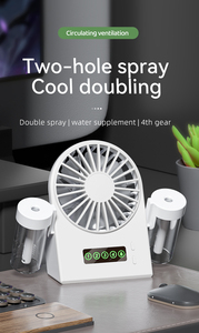 Advanced Daily Versatile <b>Humidifying</b> Cooling Fan Double Nano Large Spray Air Cooler Usb Rechargeable Battery Nozz Four-speed Win - Product Image 2