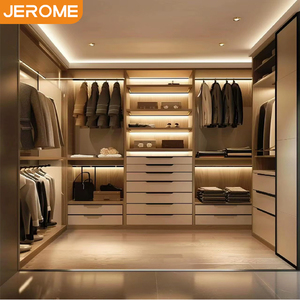 Armario Abierto de Lujo de Madera para Proyectos Residenciales y Comerciales Minimalistas Italianos, Sistema de Almacenamiento de <span class=keywords><strong>Ropa</strong></span> - Product Image 1