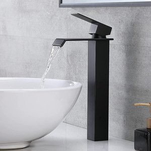 Robinet de lavabo cascade en acier inoxydable 304, monocommande, pour lavabo de salle de bain sur comptoir - Product Image 1
