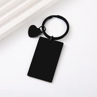Ywyougang Porte-clés pendentif rectangulaire en acier inoxydable avec breloque cœur massif, design vintage personnalisable, couleurs personnalisables pour