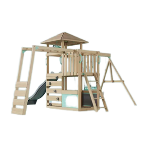 Moderne enfants sapin en bois rôle Cubby bricolage bois maison Train ensembles <span class=keywords><strong>de</strong></span> jeu ensemble étanche extérieur jardin Playhouse - Product Image 2