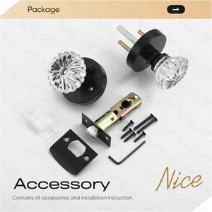 Maniglia per Porta Vintage con Rosetta Nera Opaca, Serratura per Privacy in Bagno, Chiusura Interna per Porte in Vetro Cristallo - Product Image 6