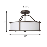 Luminaire de plafond suspendu en fer de style farmhouse, luminaire de plafond semi-encastré pour chambre à coucher, style mid-century