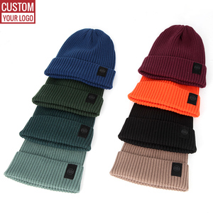 Gorro de invierno plisado para hombre de punto acanalado con mezcla de <span class=keywords><strong>lana</strong></span> <span class=keywords><strong>merino</strong></span> Premium sin colores personalizados con etiqueta privada - Product Image 1