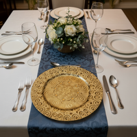 Assiette de présentation en plastique PP gaufrée de 13 pouces, motif tourbillon personnalisé, légère, durable, réutilisable, style américain, pour mariages