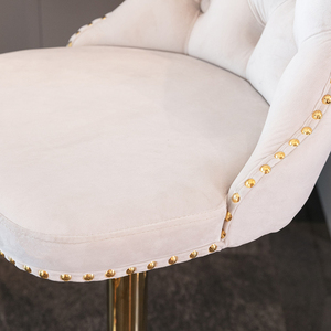 Swivel Velvet Barstools Adjustable Seat Modern Bar <strong>Stools</strong> <strong>with</strong> Backs Comfortable Tufted for Home Pub and <strong>Kitchen</strong> <strong>Island</strong> Set of 2 - Product Image 2