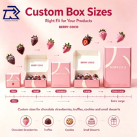 Boîte cadeau personnalisée en papier alimentaire pliable pour fraises enrobées de chocolat, emballage pour desserts de la Saint-Valentin, boîtes à collations