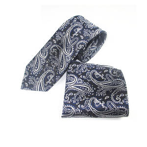 Corbata de tinte personalizada para hombre, ropa Formal de seda, poliéster, estilo Paisley, corbata, conjunto cuadrado de bolsillo, accesorios para traje de boda de negocios - Product Image 3