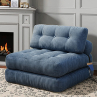 Klappbares Schlafsofa 4-in-1 Konvertierbarer Schlafsessel Kissen Modernes Samt-Ecksofa für Wohnzimmer Apartment Villa