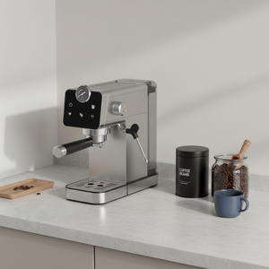 <span class=keywords><strong>Cafetera</strong></span> Espresso de Acero Inoxidable de 1350 W con Pre-Infusión, Tanque de Agua Extraíble de 1.1 L para Uso Doméstico - Product Image 1