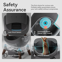 Bac à litière automatique pour chat à ouverture supérieure, grand espace, design carré, capacité 65L, compatible Wi-Fi 5G et 2.4G, reconnaissance multi-chats, nettoyage facile
