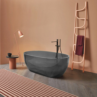 Baignoire autoportante de luxe en résine, surface solide en acrylique, baignoire en pierre artificielle