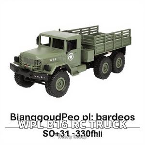 Camion militaire tout-terrain RC WPL B16 1:16 6WD 2.4G, modèle Crawler RTR de niveau expert, avec télécommande incluse - Product Image 2