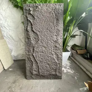 Pannello murale in pietra PU per esterni 3D, parete in pietra artificiale poliuretanica, componenti per pannelli in roccia artificiale con diverse dimensioni