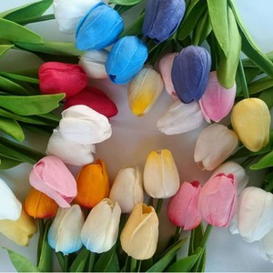 Decoración para el Hogar, Tulipanes <span class=keywords><strong>Artificiales</strong></span> de PU de Alta Calidad, Color Natural Popular, Tulipanes de Tacto Real para Interiores - Product Image 3