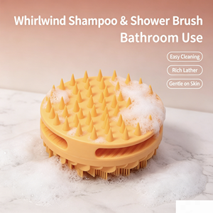 Double Sided Cyclone Design Silicone <b>Shower</b> Brush Soft Body Scrubber Exfoliating Massage Bath Brush for Deep Skin Cleansing - Product Image 4