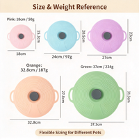 Ensemble de couvercles de casserole en silicone de qualité alimentaire, résistants à la chaleur, flexibles, ajustement universel, plusieurs tailles pour soupes et ragoûts
