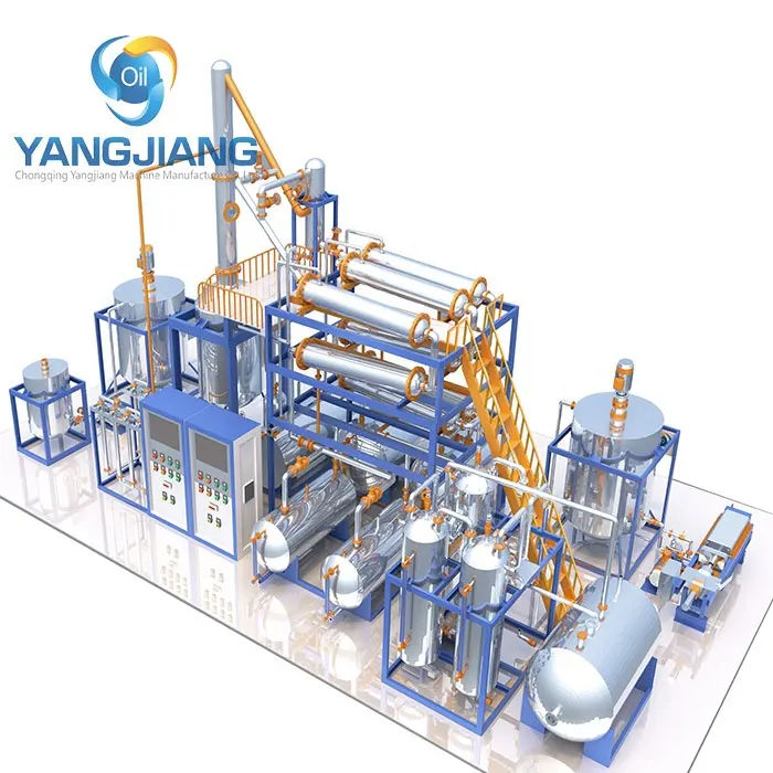 廃車モーターオイルリサイクル再生ブラックオイルからイエローベースオイル真空蒸留機