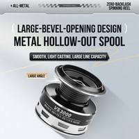 Carrete de Pesca Giratorio de Metal para Agua Salada, Pesca en el Mar, Manivela de Doble Perilla, Compatible con Señuelos Negros, Relación de Engranajes 5.2:1, 8kg Máx., 12+1 Rodamientos
