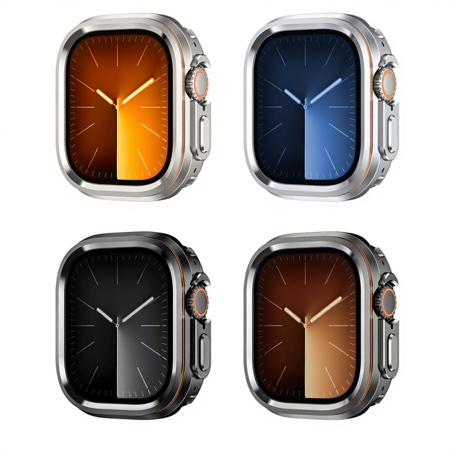 Gunmetal Titanium Silver Black Zinc Alloy Screen Protector Metal Watch Case for Apple Ultra 3 2 1 I