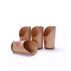 Gobelet en papier kraft blanc jetable pour frites et chips – Emballage de service économique – Meilleures ventes - Product Image 1