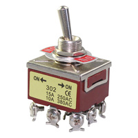 Interrupteur à bascule en laiton robuste, 3PDT 9 broches momentané 20A 125VAC 30A 12VDC, pour applications automobiles, marines et industrielles