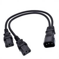 Câble d'extension d'alimentation pour ordinateur 0,75 mm IEC 60320 C14 mâle vers double C13 femelle