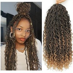 8 Paquetes <span class=keywords><strong>de</strong></span> Cabello <span class=keywords><strong>de</strong></span> Ganchillo Goddess Dreadlocs, Trama Única, Negro, para Mujer, con Puntas Largas y Rizadas (22 Pulgadas T30) #   Paquete <span class=keywords><strong>de</strong></span> 8 - Product Image 5