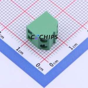 DB127S-3.81-2P-GN-S Screw Terminal Block P=3.81mm Connector ( Construction: 1x2P )( Pitch: 3.81mm )( Color: Green ) - Product Image 1