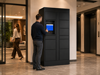 Casillero Inteligente para Paquetes para Apartamentos y Vestíbulos de Oficinas, Caja de Entrega Modular Negra 2026 para Recogida Autoservicio 24/7 - Envío en 7 Días