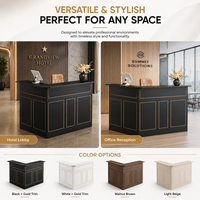 Comptoir de réception en L moderne et minimaliste, comptoir de caisse droit pour bureau d'entreprise, cabinet d'avocats, salon de beauté