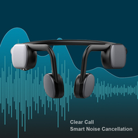 Mikrofon Nirkabel Konduksi Tulang Renang, Earbud Headset Telinga Terbuka Ipx8 Headphone Konduksi Tulang