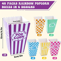 Boîtes à pop-corn bonbons traiter conteneurs en vrac pour la fête rose coloré papier pop-corn sacs seaux pour film nuit fournitures décoration