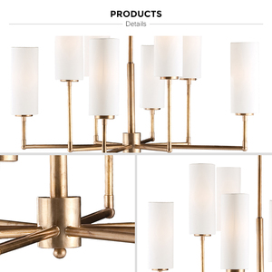 Semplice A due Illuminazione Della Gomma 4 + 4 Luce di <span class=keywords><strong>Bronzo</strong></span> Antico di Lino Bianco Shades Illuminazione Interna Lampadario - Product Image 6