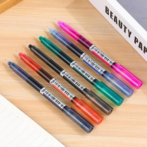 12 penna a sfera liquida traslucida asta ad asciugatura rapida penna ad acqua creativa cancelleria rossa 0.5mm penna Gel per gli studenti - Product Image 4