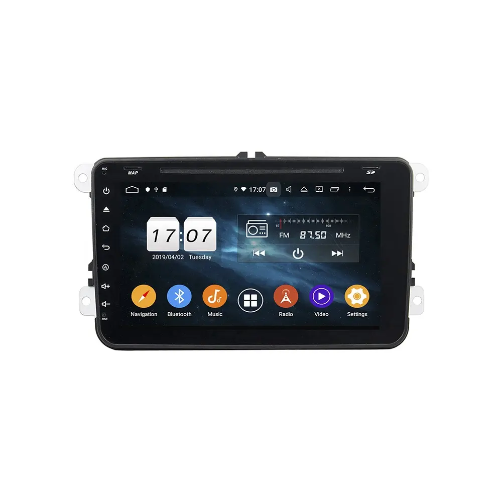 Autoradio Android 10, GPS, lecteur vidéo stéréo, DVD, universel, 2 din, pour voiture Volkswagen Golf, Polo, Tiguan, Passat b7, b6, leon, Skoda et Octavia