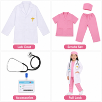 Costume de docteur pour enfants, ensemble de déguisement d'infirmière, jeu de rôle médical pour enfants, blouse de laboratoire blanche
